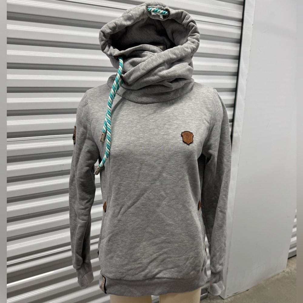 Naketano Darth Hoodie Light Grey Blue Multi Cord Medium
